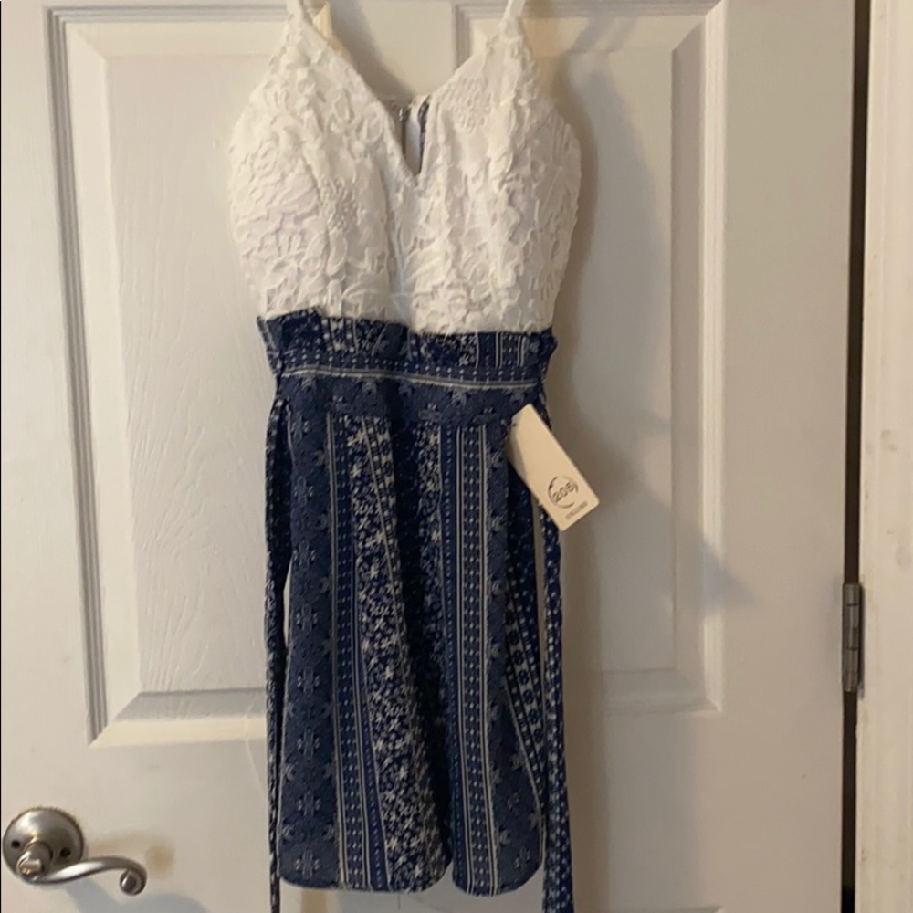Laced top romper